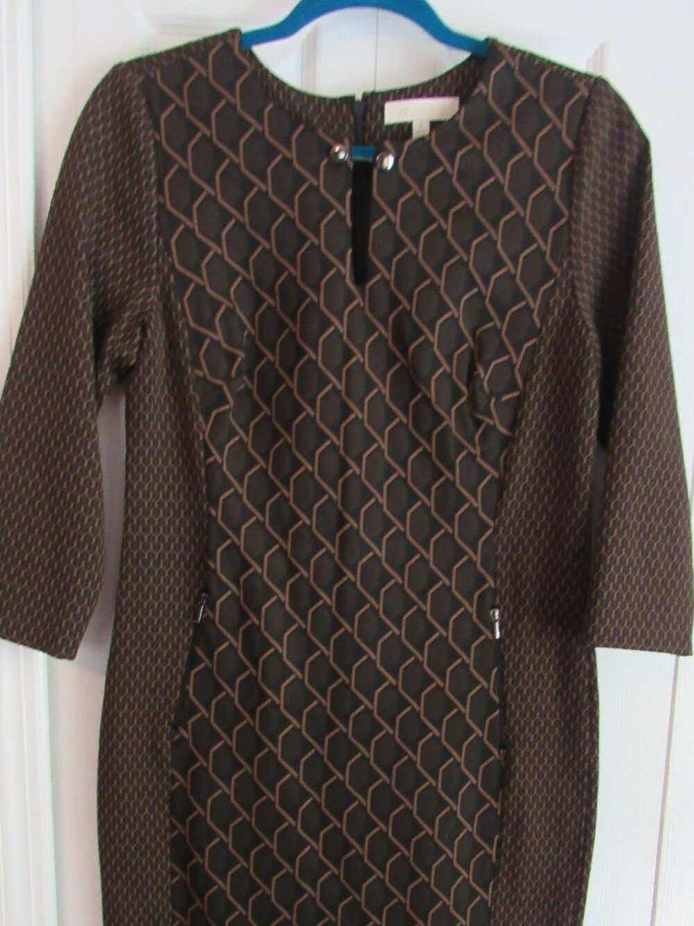ETCETERA BROWN AND GOLD FALL DRESS SZ 4